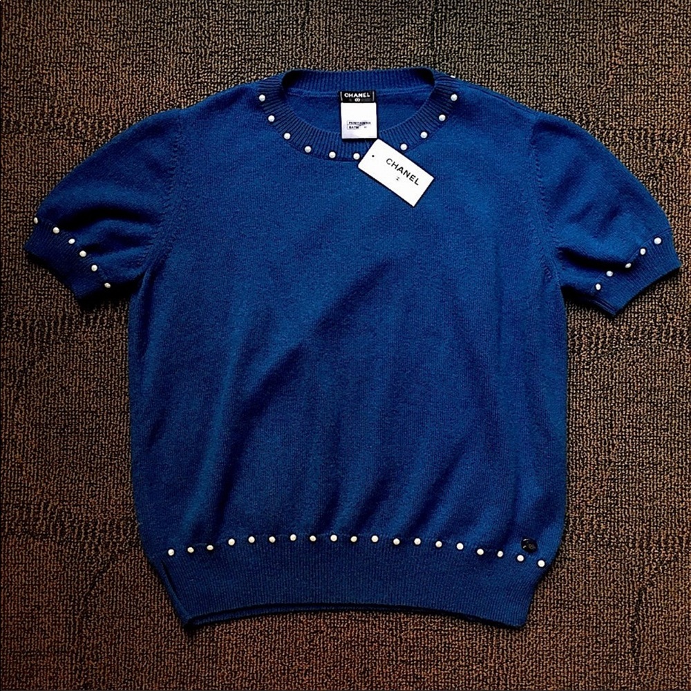 CHANEL - NWT Cashmere Pearl Pullover, FR40/M - Picture 4 of 4